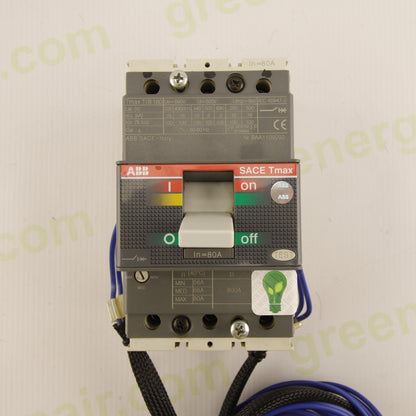 ABB SACE Tmax T1B 160 – Circuit Breaker | 80 A | 3-Pole | 690 V AC | Thermal-Magnetic Protection