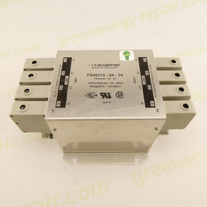 Schaffner FS28315-64-34 – Three-Phase EMI/RFI Filter | 64 A | 3×520/300 VAC | 3P+N | Industrial Line Filter