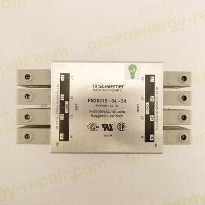 Schaffner FS28315-64-34 – Three-Phase EMI/RFI Filter | 64 A | 3×520/300 VAC | 3P+N | Industrial Line Filter