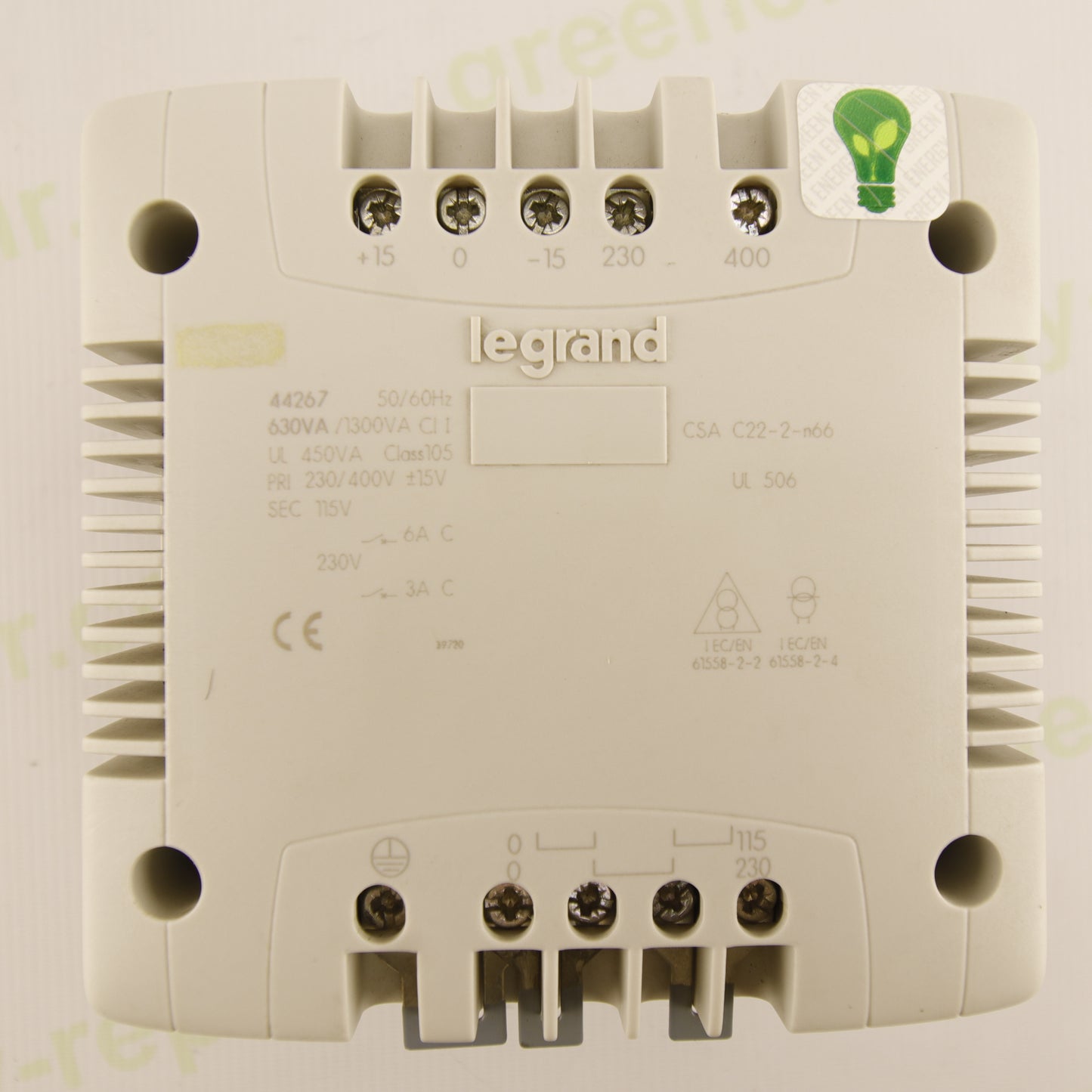 Legrand 44267 – Safety Transformer | 630/1300 VA | 230/400 V AC | 115 V Output | Class II | CSA Certified