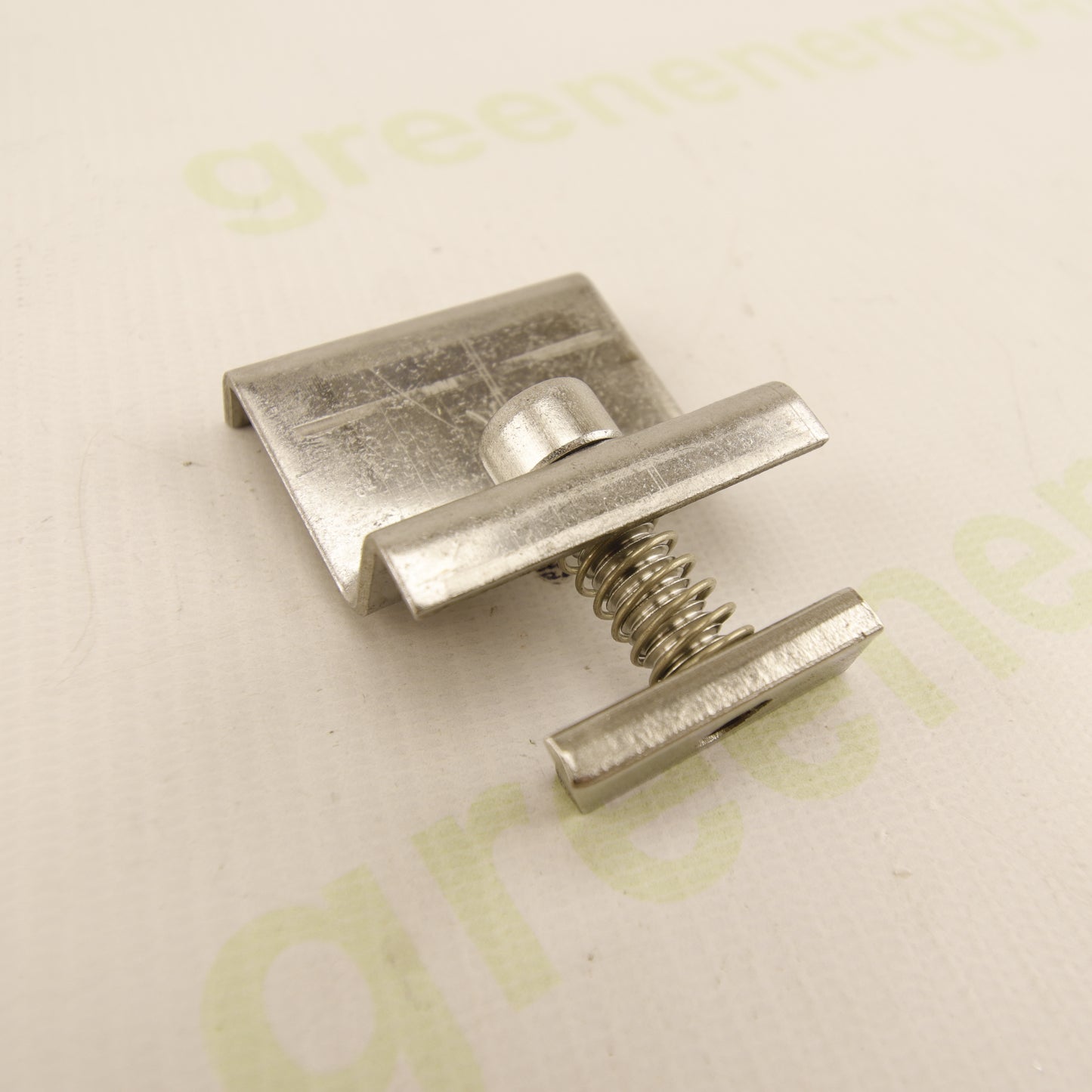 Enerpoint Stainless Steel End Clamp 38 mm for F Profiles – PV Module Mounting Clamp with Spring | Made in Italy | Pack of 10