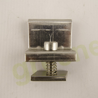 Enerpoint Stainless Steel End Clamp 38 mm for F Profiles – PV Module Mounting Clamp with Spring | Made in Italy | Pack of 10
