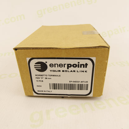 Enerpoint Stainless Steel End Clamp 38 mm for F Profiles – PV Module Mounting Clamp with Spring | Made in Italy | Pack of 10