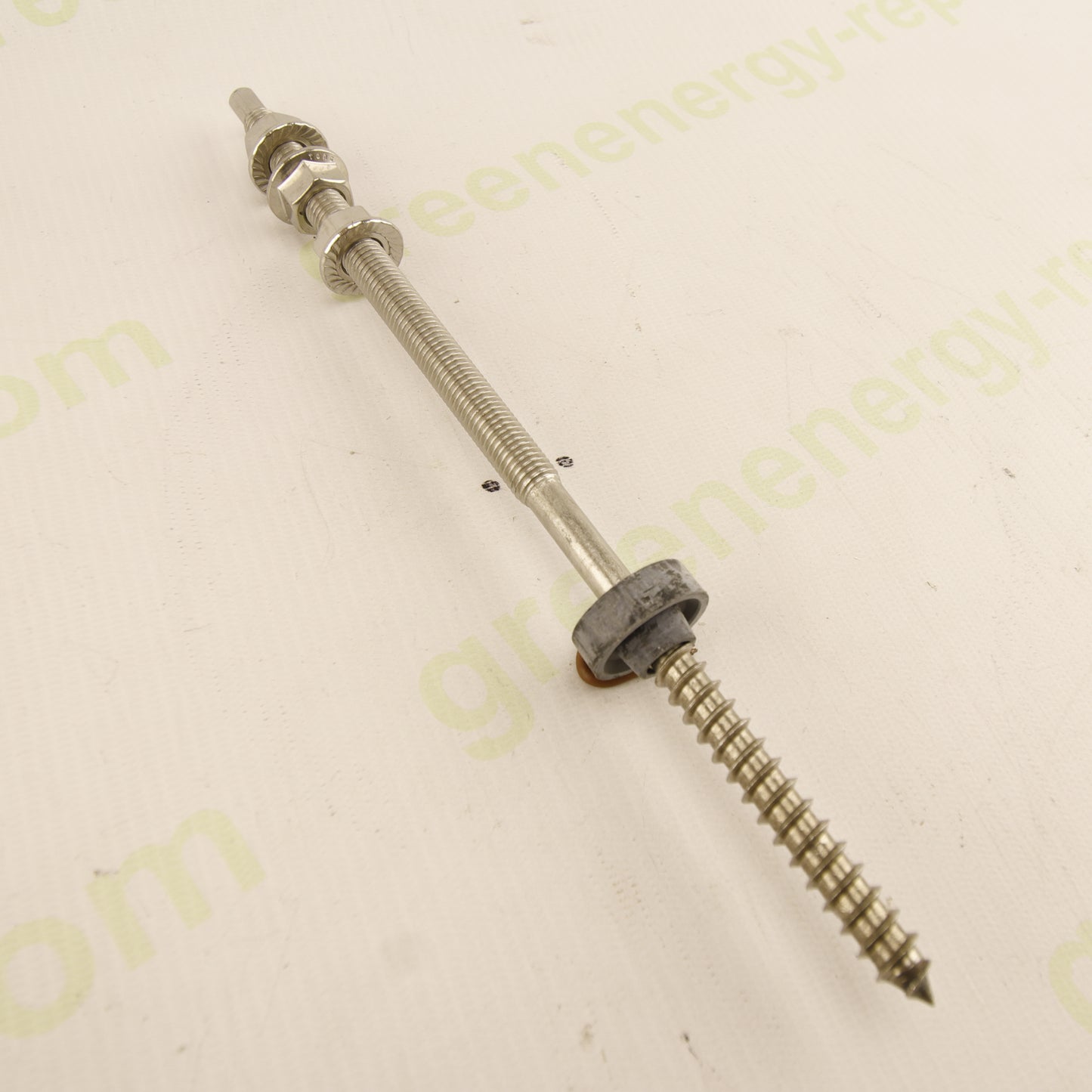 Enerpoint Double Thread Screw F10 L250 mm Stainless Steel 304 for Wood – PV Mounting Fastener | Made in Italy |