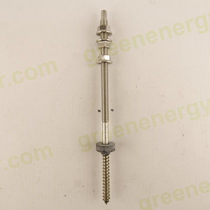 Enerpoint Double Thread Screw F10 L250 mm Stainless Steel 304 for Wood – PV Mounting Fastener | Made in Italy |