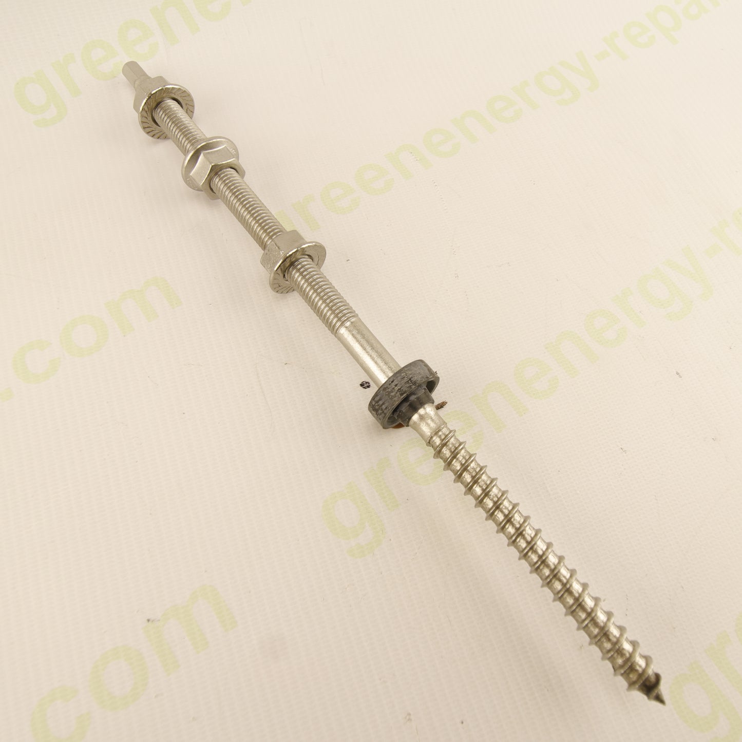 Enerpoint Double Thread Screw F10 L300 mm Stainless Steel 304 for Wood – PV Mounting Fastener | Made in Italy |