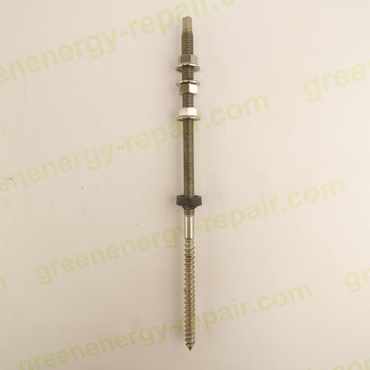 Enerpoint Double Thread Screw F10 L350 mm Stainless Steel 304 for Wood – PV Mounting Fastener | Made in Italy |