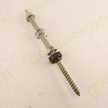 Enerpoint Double Thread Screw F10 x 200 mm for Wood – AISI 304 Stainless Steel – Photovoltaic Mounting Fastener – Box of 25