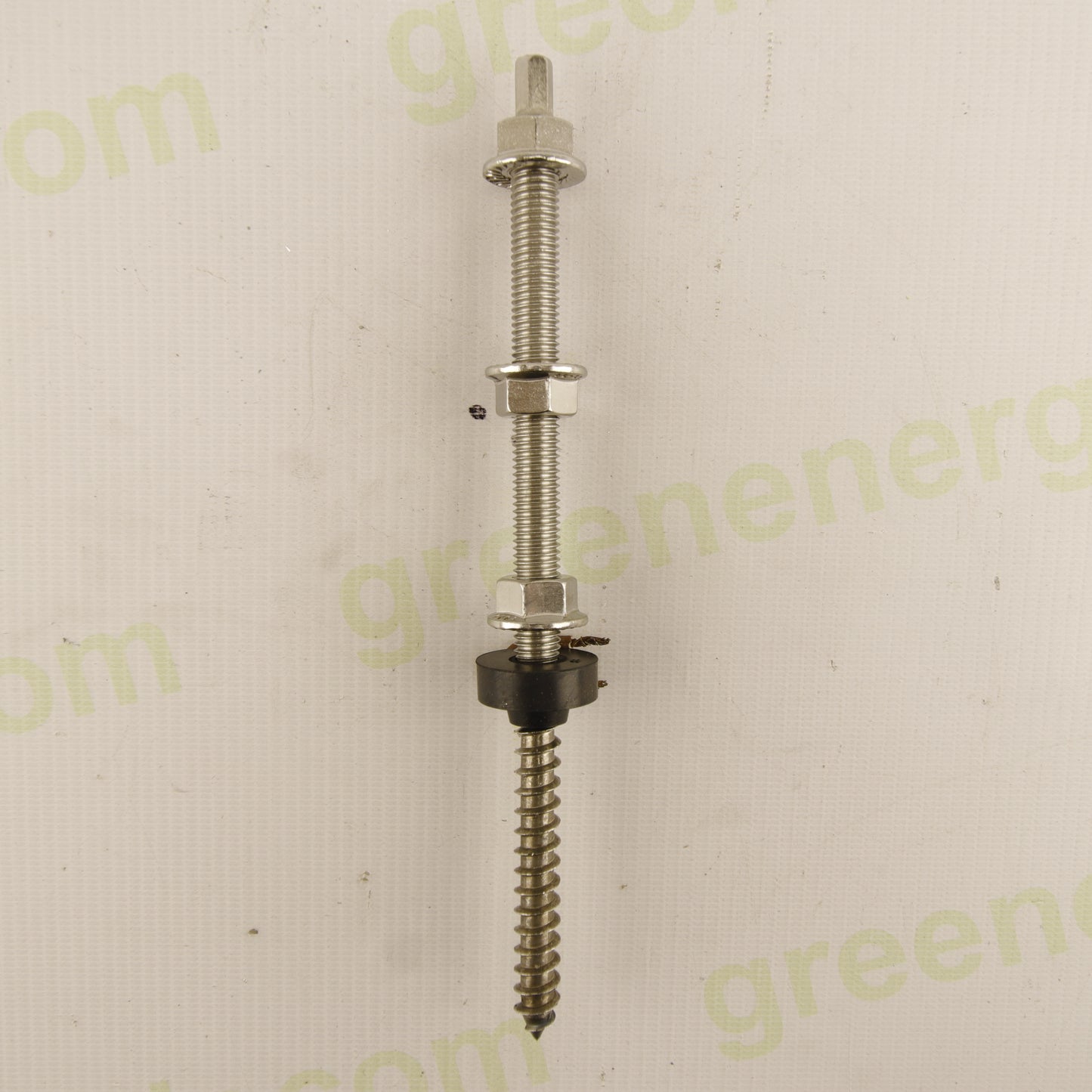 Enerpoint Double Thread Screw F10 x 200 mm for Wood – AISI 304 Stainless Steel – Photovoltaic Mounting Fastener – Box of 25