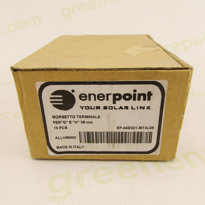 Enerpoint Aluminum End Clamp 38 mm for G, E & H Profiles – Spring Loaded PV Module Mounting Clamp | Made in Italy | Pack of 10