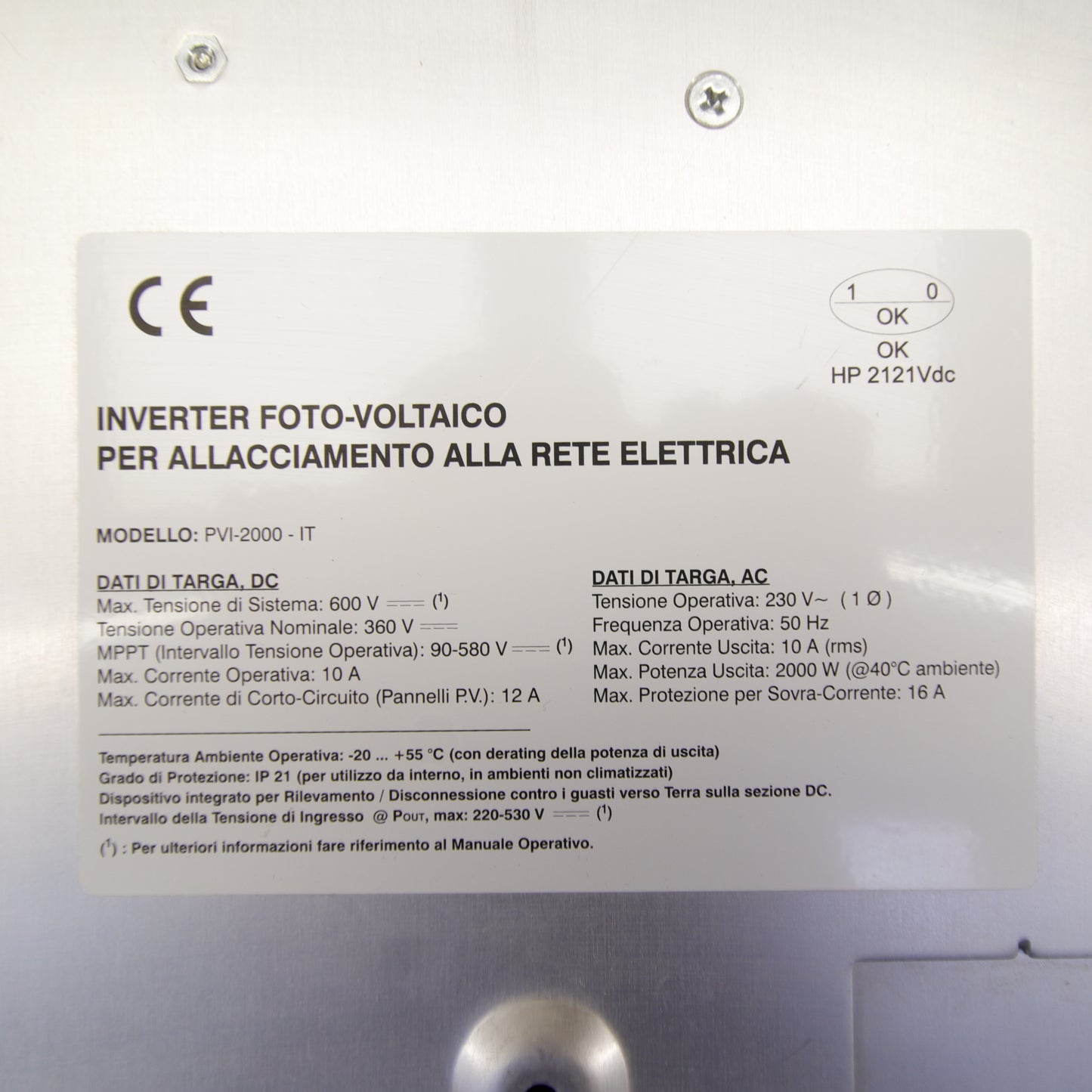 ABB Aurora/Power One PVI-2000-IT 2kW 2000W 230VAC