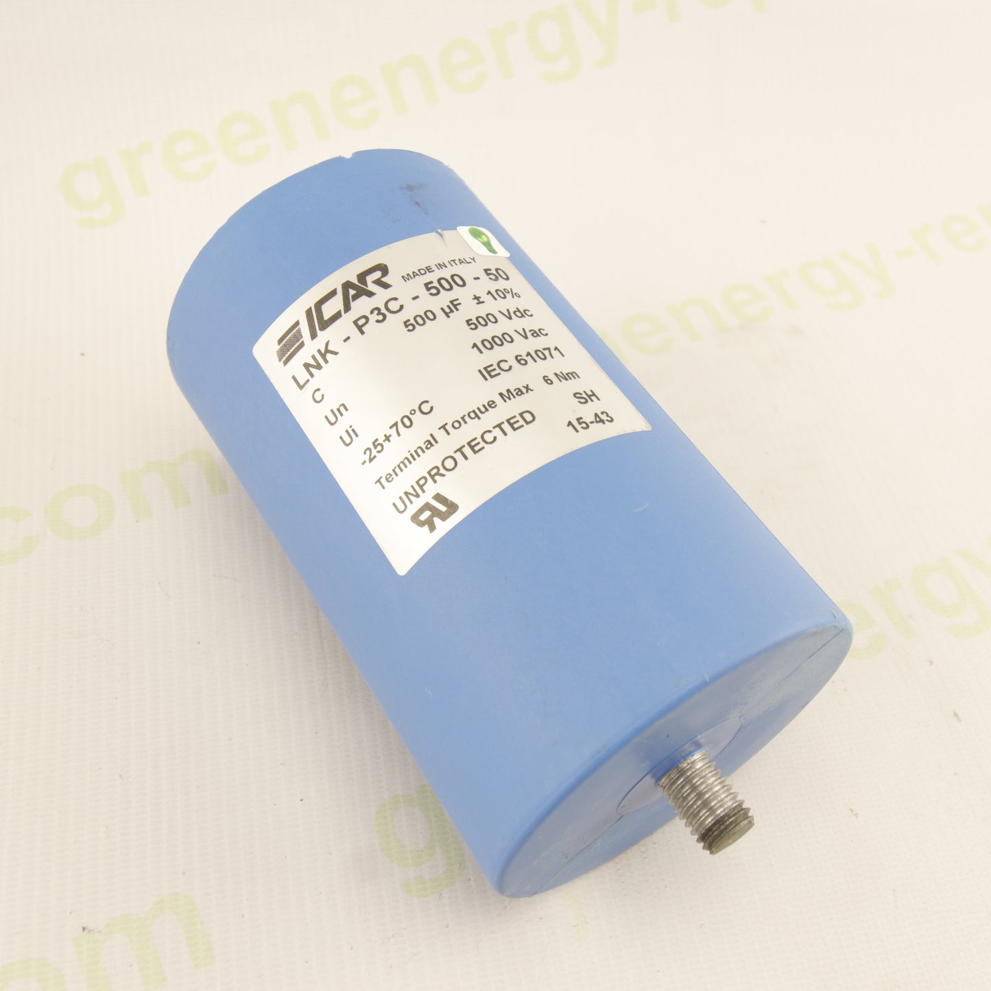 ICAR LNK-P3C-500-50 DC-Link Capacitor 500µF 500VDC ±10% – Industrial Capacitor for Photovoltaic Inverters & Power Converters