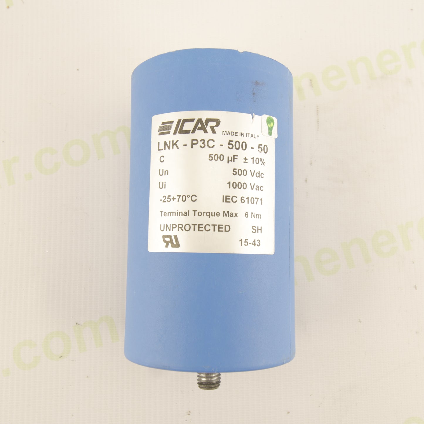 ICAR LNK-P3C-500-50 DC-Link Capacitor 500µF 500VDC ±10% – Industrial Capacitor for Photovoltaic Inverters & Power Converters