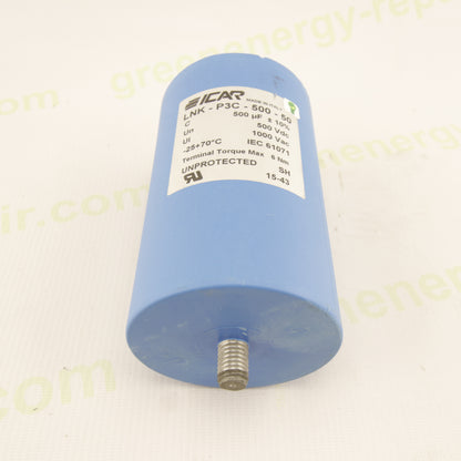 ICAR LNK-P3C-500-50 DC-Link Capacitor 500µF 500VDC ±10% – Industrial Capacitor for Photovoltaic Inverters & Power Converters