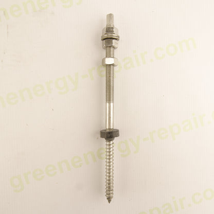 M12x250 mm Double Thread Stainless Steel Screw for Photovoltaic Mounting on Wood – A2 Inox with Nuts & EPDM Seal – Pack of 400 pcs