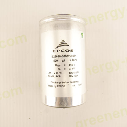 EPCOS B25620-S0507-K661 – 500 µF 660 V DC – Dry Type – IEC 61071