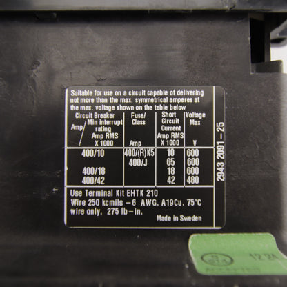 ABB EK210 Industrial Contactor 4-Pole 350A AC-1 Ui 1000V | SK825441 | With CAL16-11A Auxiliary Block