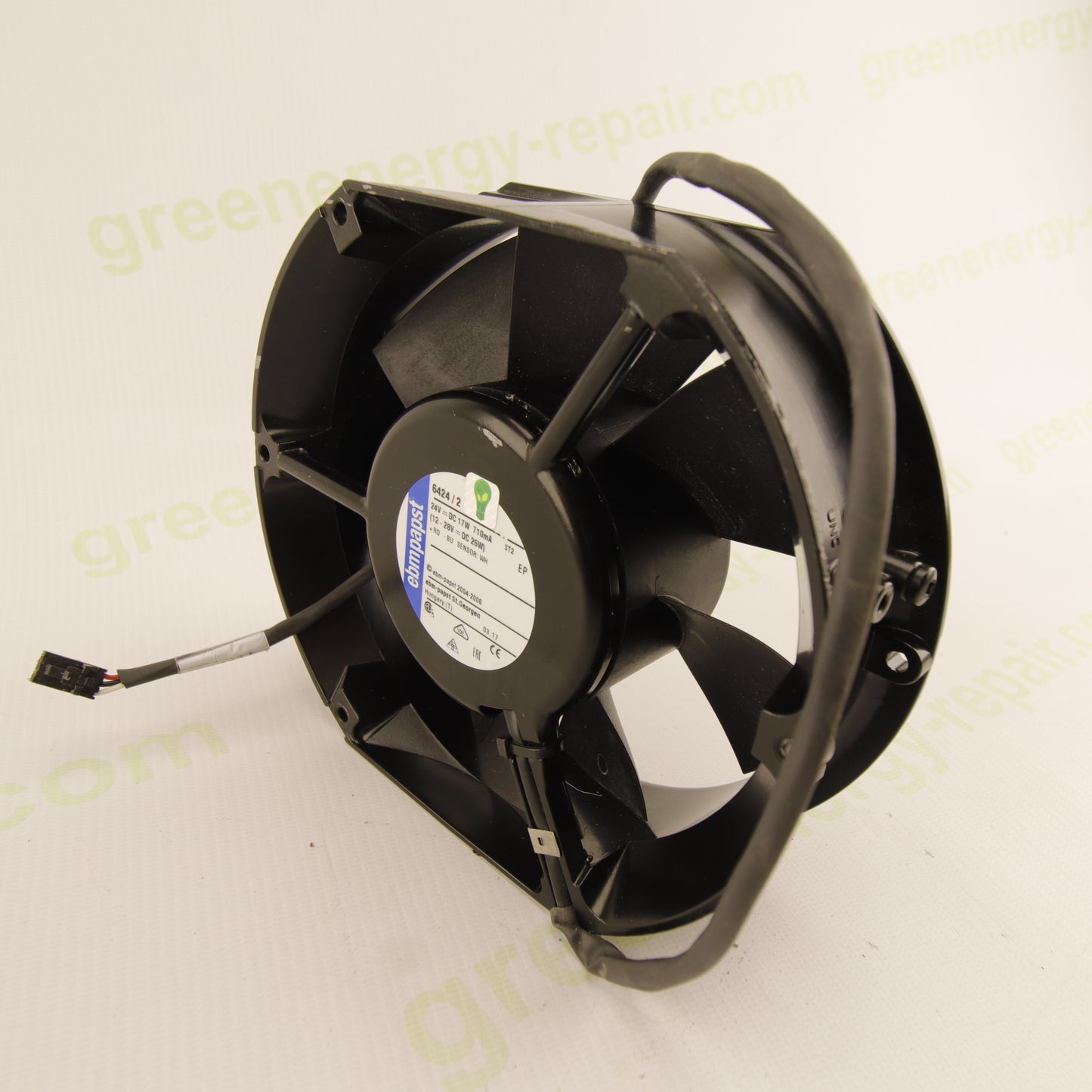 ebm-papst 6424/2 Industrial Axial Fan – 24 V DC – 17 W – 710 mA – 12–28 V DC Range – Sensor – with Connector