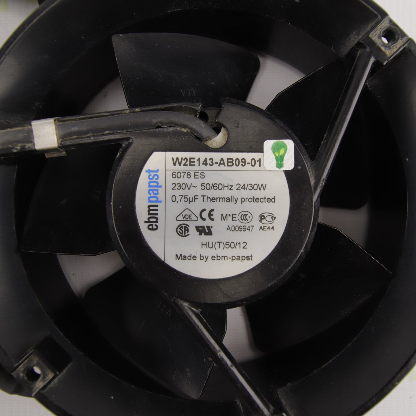 EBM-PAPST W2E143-AB09-01 Cooling Fan Kit (2 Fans) 230VAC 24/30W for Photovoltaic Inverters and Industrial Applications