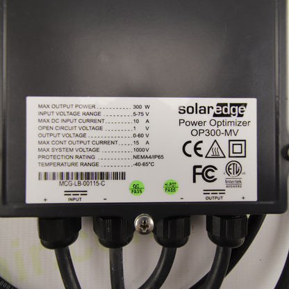 SolarEdge OP300-MV Power Optimizer 300W 5–75V 10A IP65 for Photovoltaic Modules