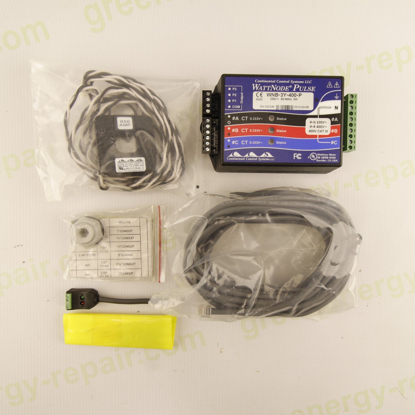 SunPower Consumption Monitoring Kit EU (1-CT) with Interface – WattNode Pulse WNB-3Y-400-P Energy Meter in Stahlin J1008W Industrial Enclosure | Three-Phase 230/400V Energy Monitoring System
