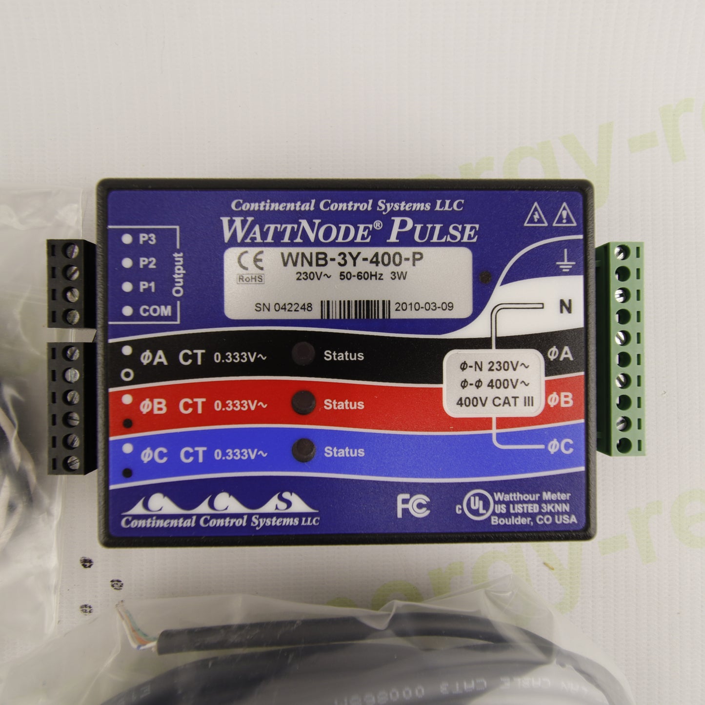 SunPower Consumption Monitoring Kit EU (1-CT) with Interface – WattNode Pulse WNB-3Y-400-P Energy Meter in Stahlin J1008W Industrial Enclosure | Three-Phase 230/400V Energy Monitoring System