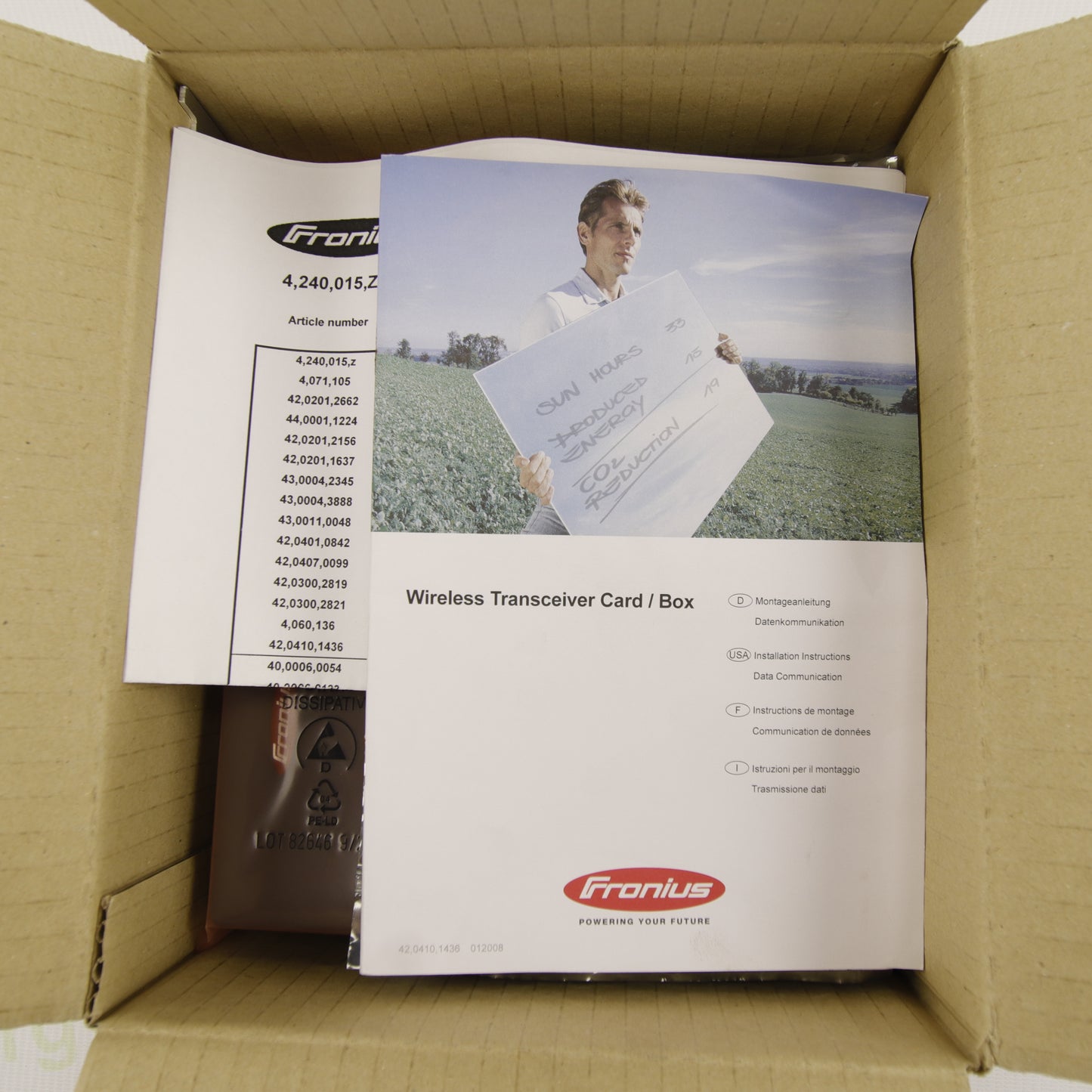 Fronius Wireless Transceiver Kit | Part No. 4,240,015,Z | RF Communication Card | Solar Monitoring Expansion Module