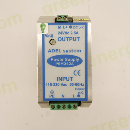 ADELSYSTEM PSM242A Industrial Switching Power Supply – 24V DC 2.5A 60W DIN Rail AC/DC Power Supply