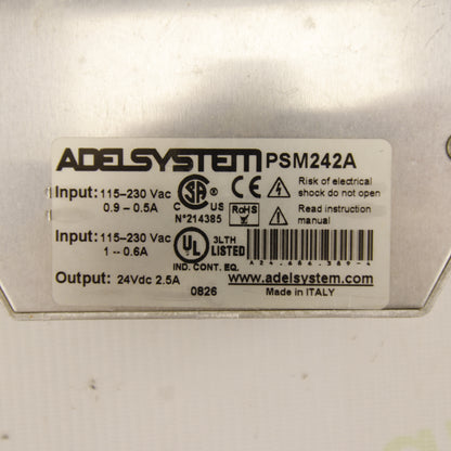 ADELSYSTEM PSM242A Industrial Switching Power Supply – 24V DC 2.5A 60W DIN Rail AC/DC Power Supply