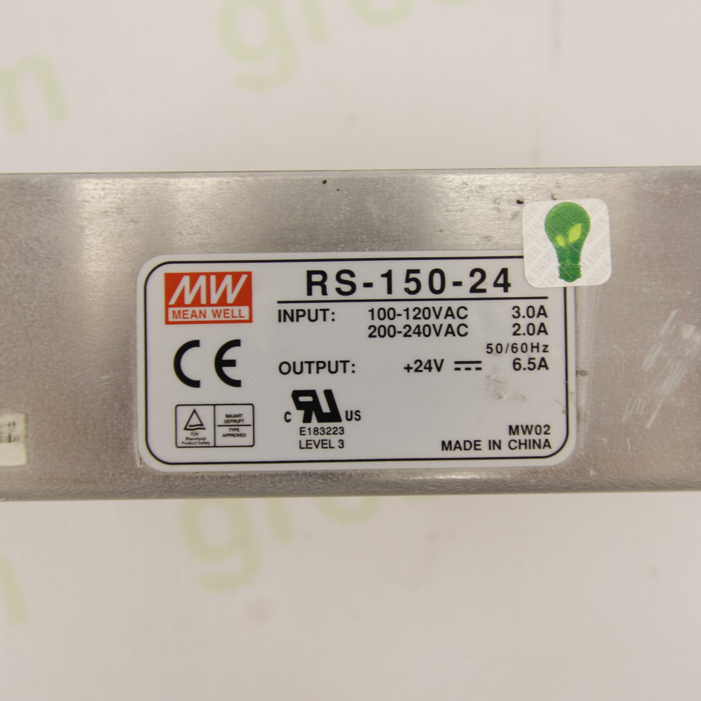 Mean Well RS-150-24 Switching Power Supply – 24V DC 6.5A 150W Industrial AC/DC Power Supply for Automation and Control Systems
