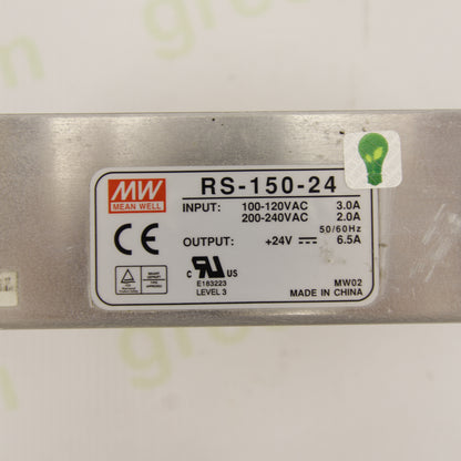 Mean Well RS-150-24 Switching Power Supply – 24V DC 6.5A 150W Industrial AC/DC Power Supply for Automation and Control Systems