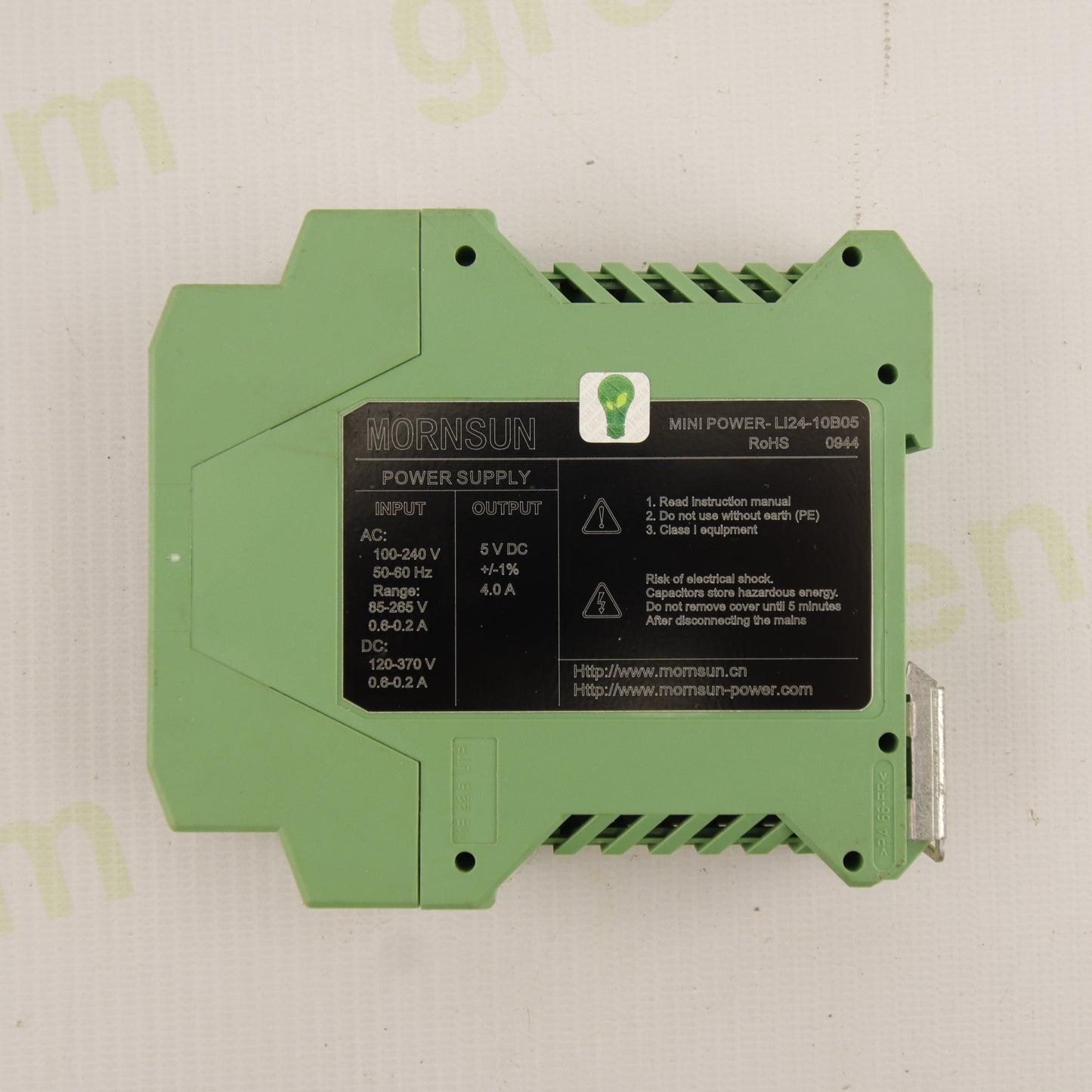 MORNSUN LI24-10B05 | DIN Rail AC/DC Power Supply | 5 VDC | 4 A | 24 W Series | Industrial Automation