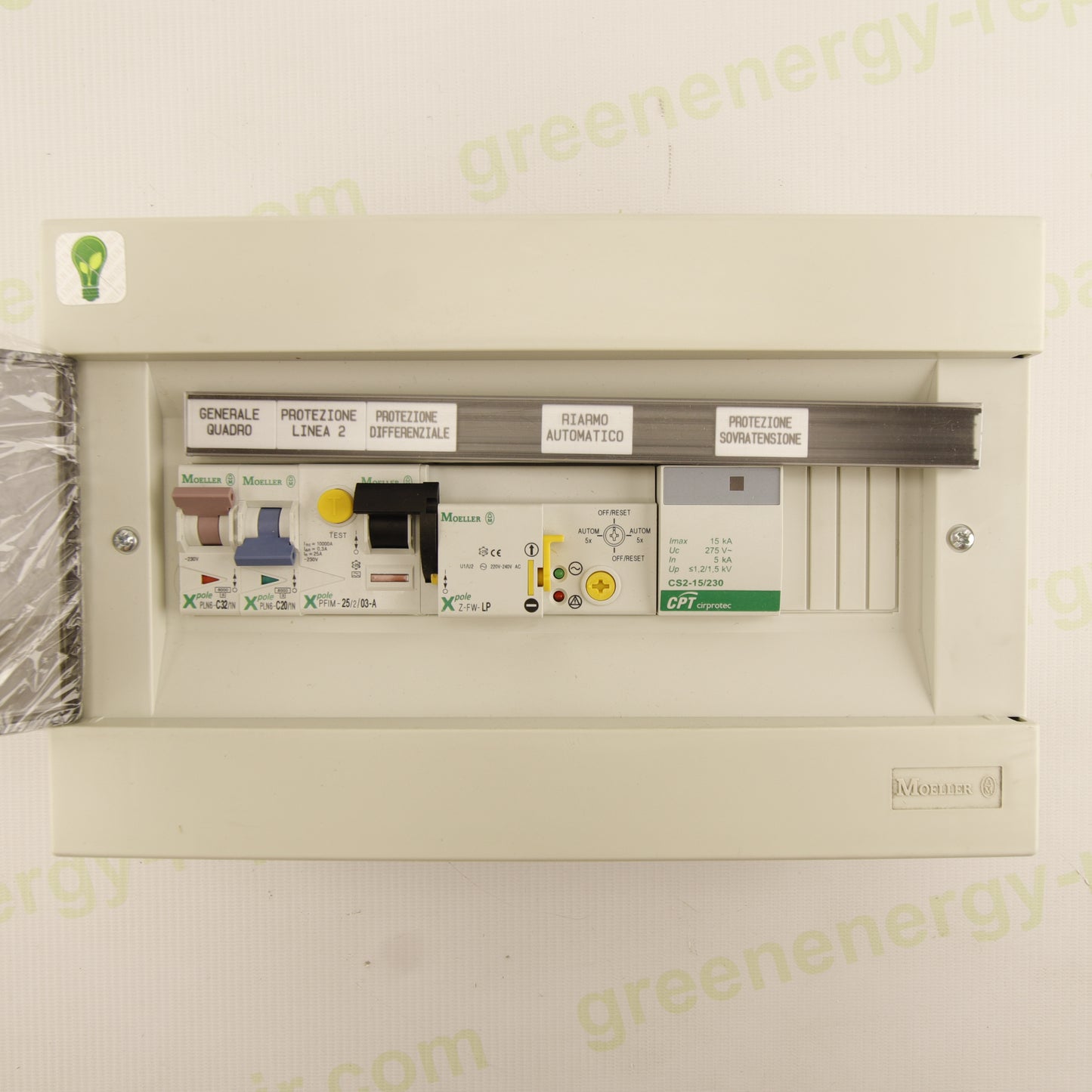 G.M. Electrical Distribution Box | 32A | 230V AC | 7.5 kW | 12-DIN Modular | IP40 | Moeller Enclosure