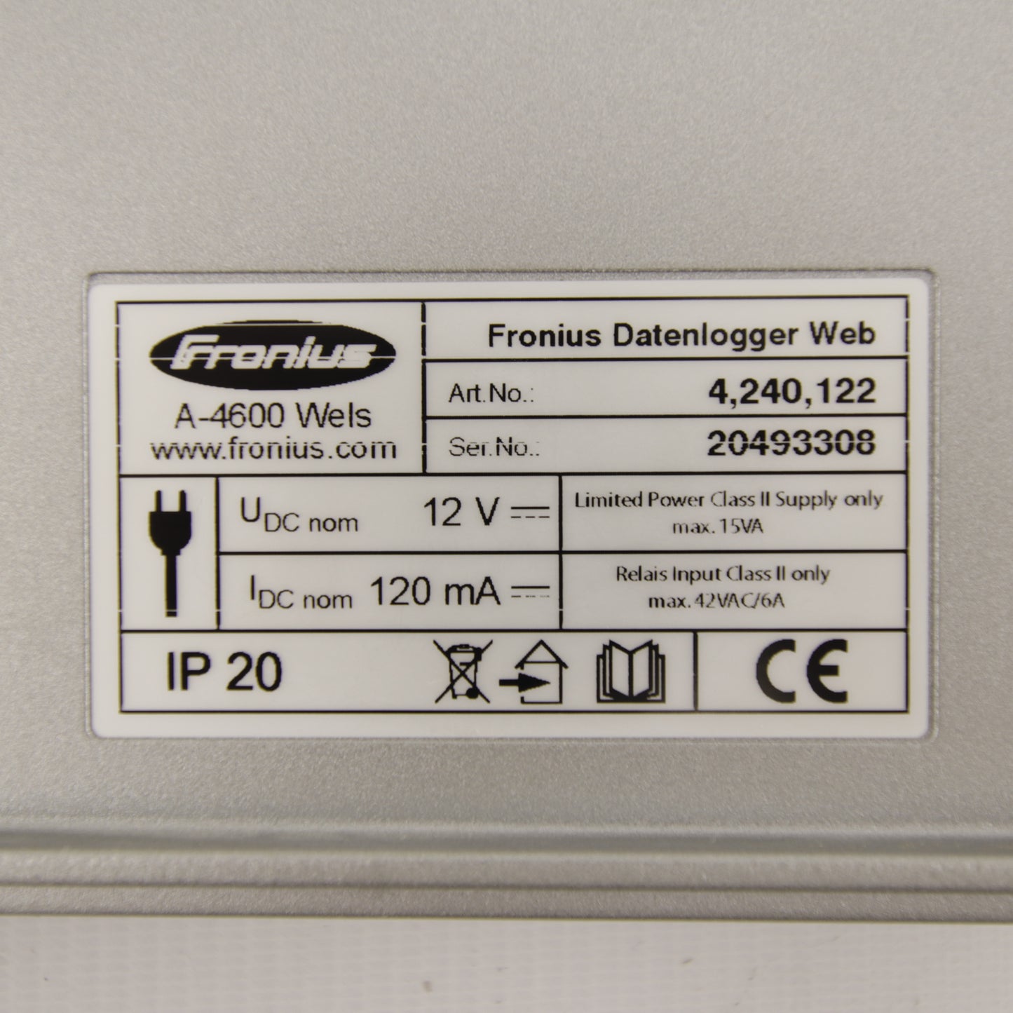 Fronius Datalogger Web | Remote Monitoring System | Art. No. 4,240,122 | Ethernet | IP20 |