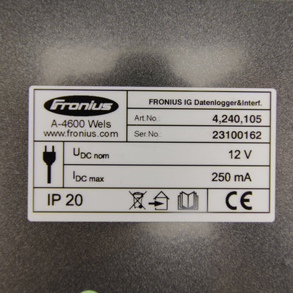 Fronius IG Datalogger & Interface P/N 4,240,105 – Data Logger and RS232/USB Communication Interface for Fronius IG Photovoltaic Inverters – 12VDC Power Supply IP20
