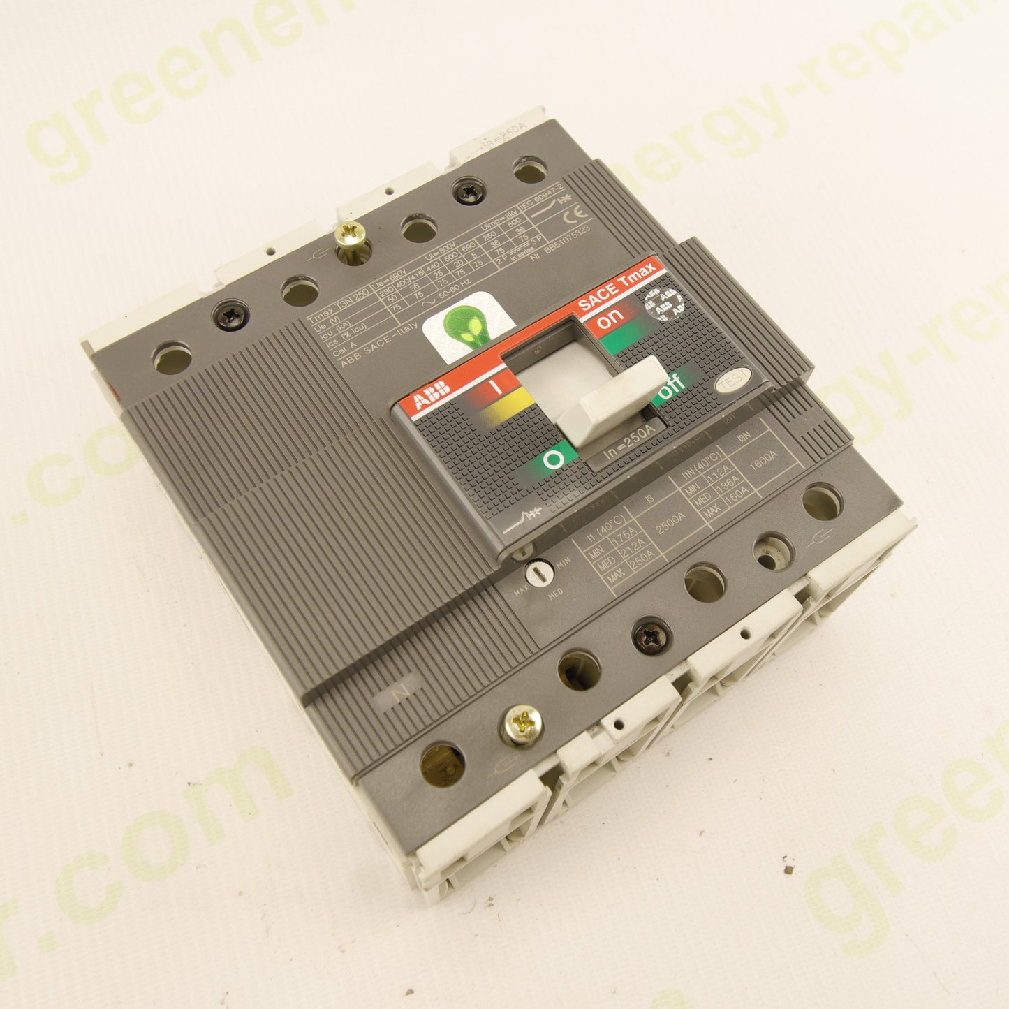 ABB SACE Tmax T3N 250 3-Pole 250A MCCB Molded Case Circuit Breaker 690V IEC 60947-2 – Made in Italy