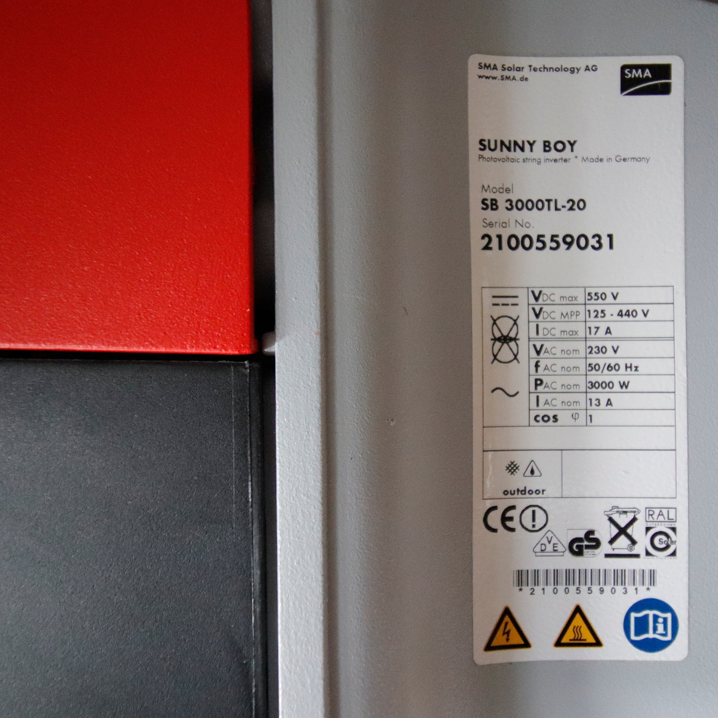 SMA Sunny Boy SB 3000TL-20 | 3.0 kW Single-Phase Grid-Tied Inverter | Transformerless | Outdoor | SMA Quality