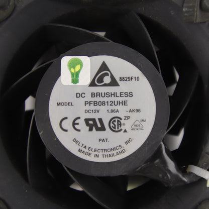 Delta Electronics PFB0812UHE | 80 × 80 × 38 mm High-Performance Axial Cooling Fan | 12 VDC | 1.86 A | 4-Wire PWM | Brushless