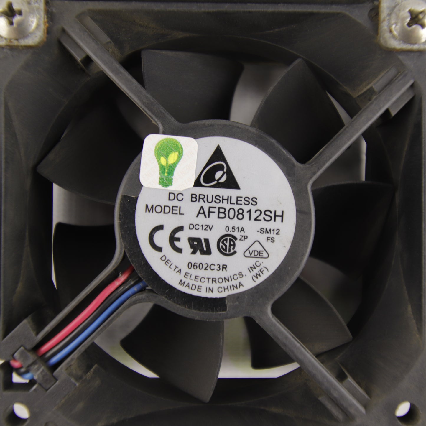 Delta Electronics AFB0812SH | 80 mm Axial Cooling Fan | 12 VDC | 0.51 A | 3-Wire | Brushless | Industrial Cooling