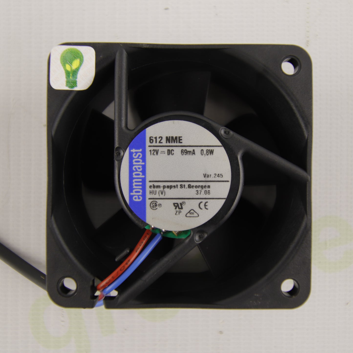 ebm-papst 612 NME | 60 mm Axial Cooling Fan | 12 VDC | 69 mA | 0.8 W | Brushless | Industrial Cooling