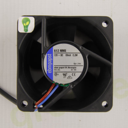 ebm-papst 612 NME | 60 mm Axial Cooling Fan | 12 VDC | 69 mA | 0.8 W | Brushless | Industrial Cooling