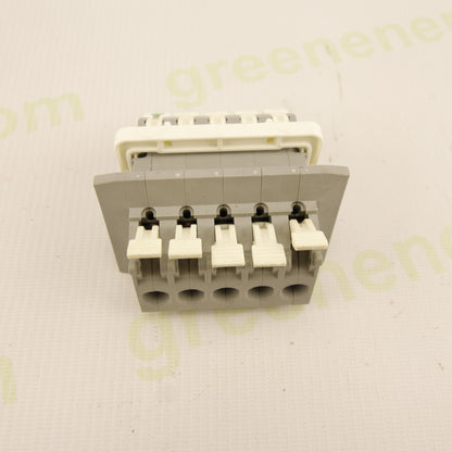 WAGO 828 Feed-Through Lever Terminal Block | 5-Pole | Double-Sided | Up to 10 mm² Conductors | 41 A | 11.5 mm Pitch | CAGE CLAMP