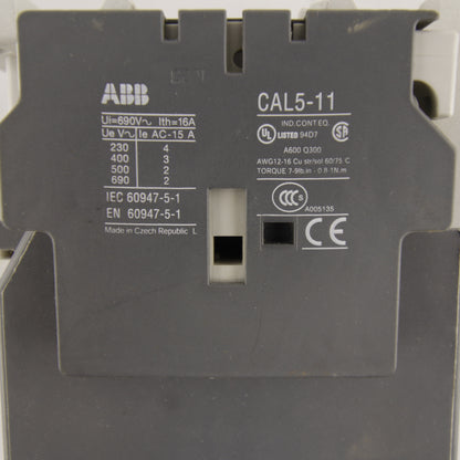 ABB A45-40 Power Contactor | 4-Pole 4NO | 70 A | 690 V AC | Coil AC | CAL5-11 1NO+1NC | IEC 60947