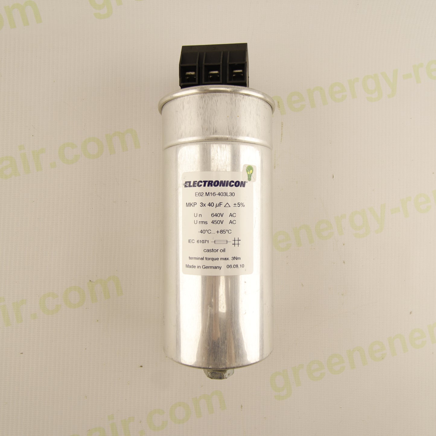Electronicon E62.M16-403L30 – 3×40 µF 640 V AC Three-Phase MKP Power Capacitor