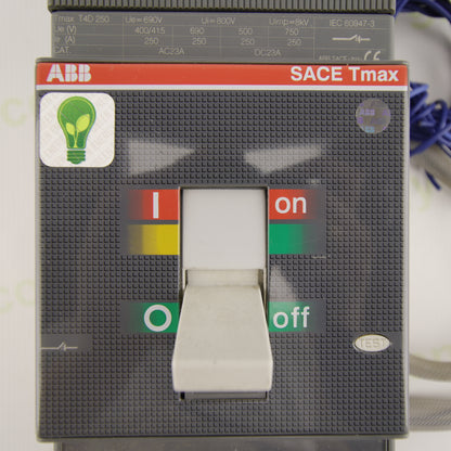 ABB SACE Tmax T4D 250 Power Circuit Breaker | 3-Pole | 250 A | 690 V AC | YO Shunt Trip 24–30 V AC/DC | MCCB | IEC 60947