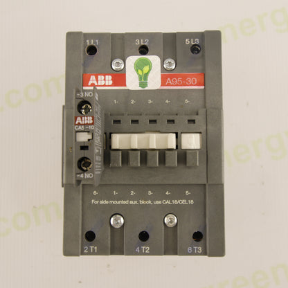 ABB A95-30 Power Contactor | 3-Pole | 95 A | 690 V AC | Coil 110–250 V AC/DC | CA5-10 1NO | RV5/250 | IEC 60947