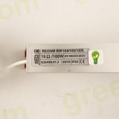 REOHM BW154/100/15/S Power Resistor | 15 Ω | 100 W | IP20 | Finned Metal Housing | CE |