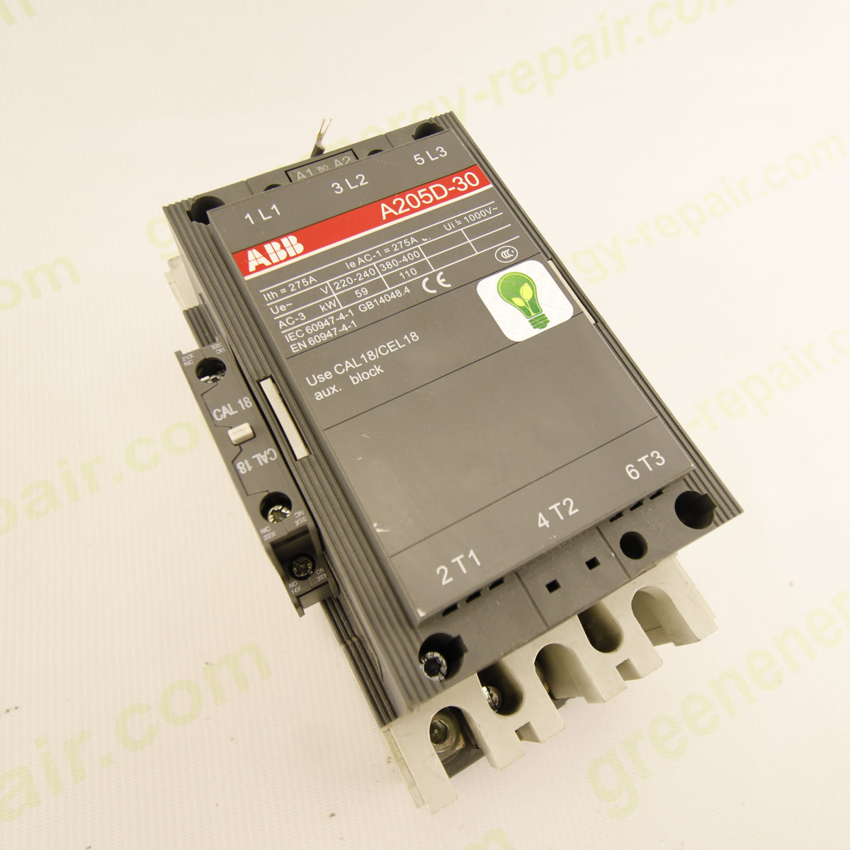 ABB A205D-30 | 3-Pole Industrial Power Contactor | 275 A | 1000 V AC | 220–230 V AC Coil | CAL18 1NO+1NC | IEC 60947-4-1