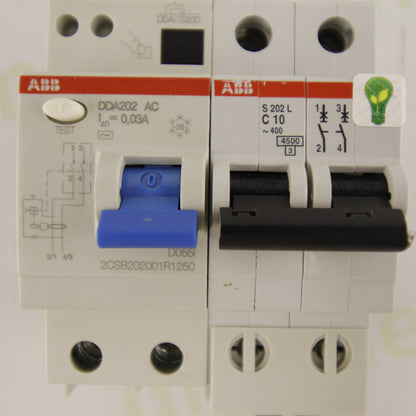 ABB DDA202 AC + S202L C10 | 2P RCBO Protection