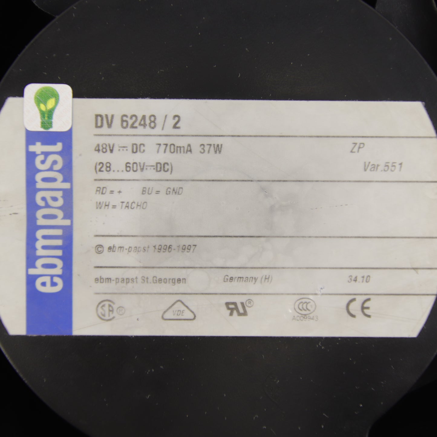 ebm-papst DV6248/2 Axial Fan | 48 V DC | 37 W |